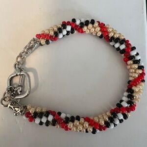 Kumihimo beaded bracelet 8"